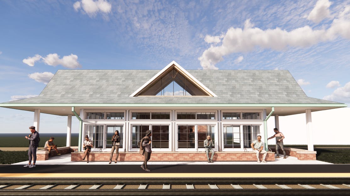 A rendering of the 115th Street/Morgan Park Station.