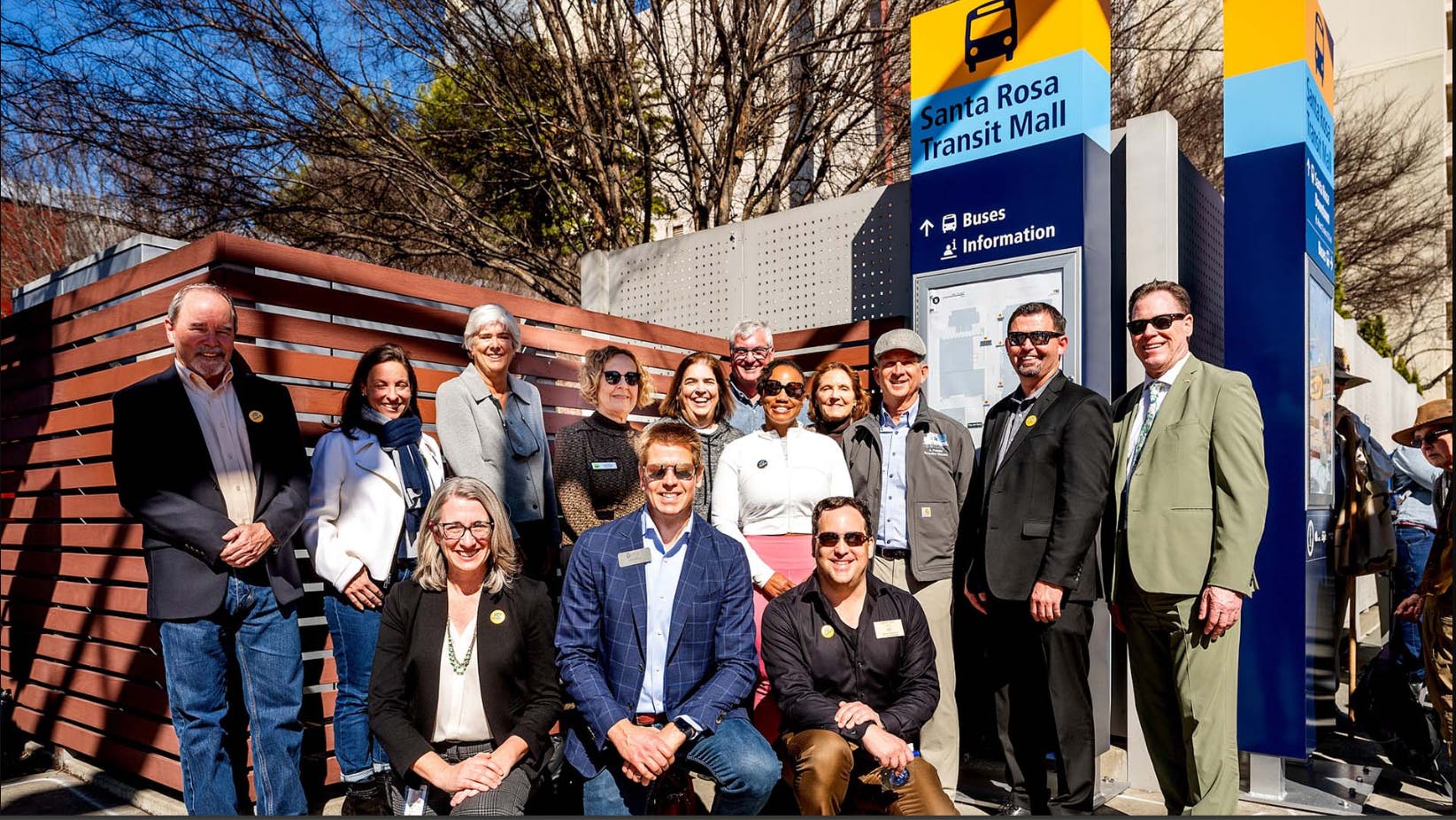 Bay area transit agency leadership came to commemorate the delivery and launch of these new test signs.