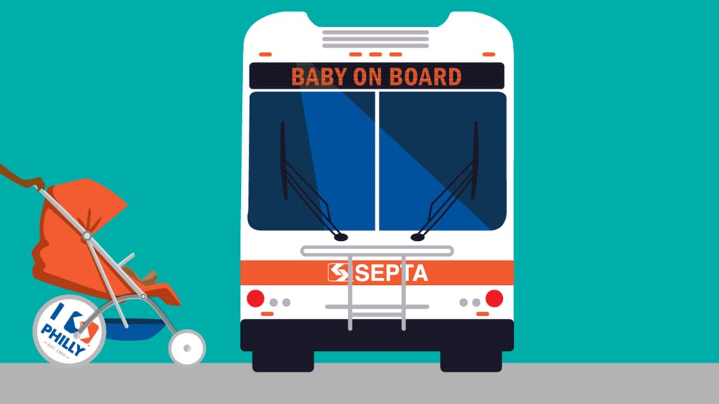 SEPTA's new initiative utilizes signage to designate a place and space for riders coming on board buses with a stroller.
