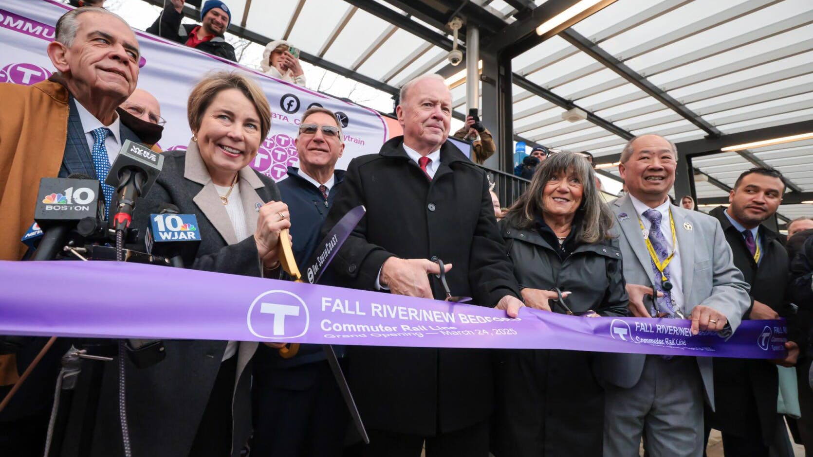 MassDOT, MBTA and Healey-Driscoll Administration celebrated the launch of the rail extension and highlighted benefits of expanded service to the community.