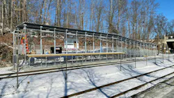 Outbound side of Wellesley Square Station featuring a new freestanding mini-high platform. Outbound side of Wellesley Square Station featuring a new freestanding mini-high platform.