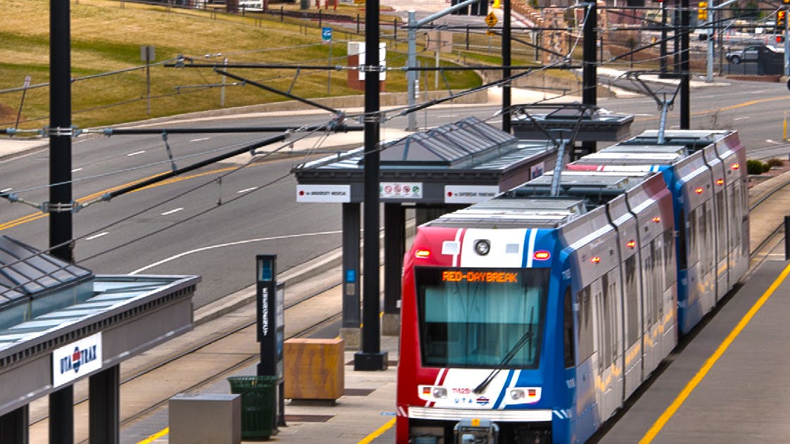 UTA celebrates opening of South Jordan Downtown Station.
