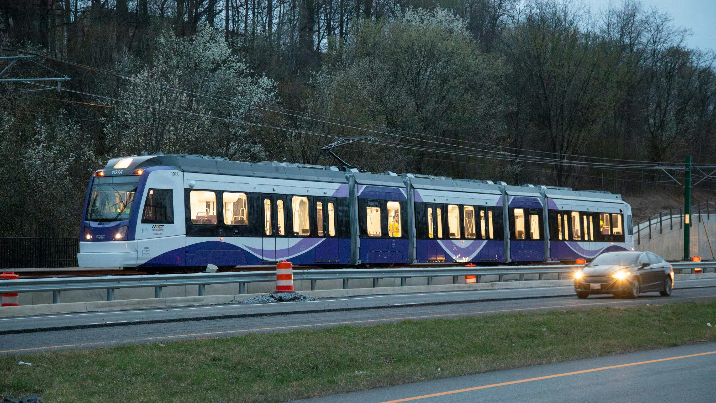 MDOT MTA Purple Line LRV.