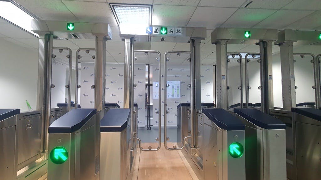 MTA modern fare gates.