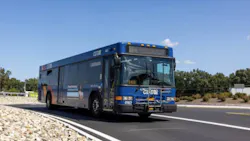 CDTA bus rolls down empty street CDTA bus rolls down empty street