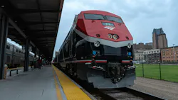 Amtrak borealis train parks at platform Amtrak borealis train parks at platform