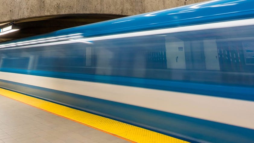 A rendering of the Montreal metro's blue line.