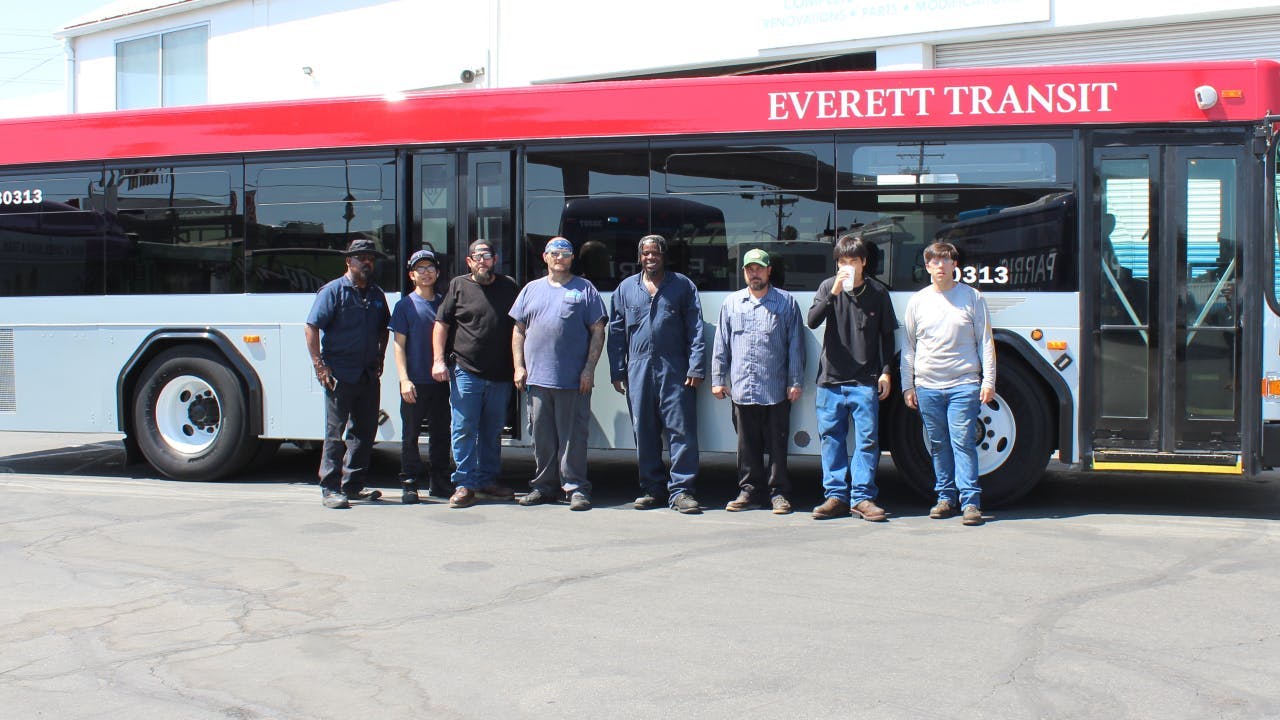 CCW delivered five refurbished transit buses to Everett Transit in 2024.