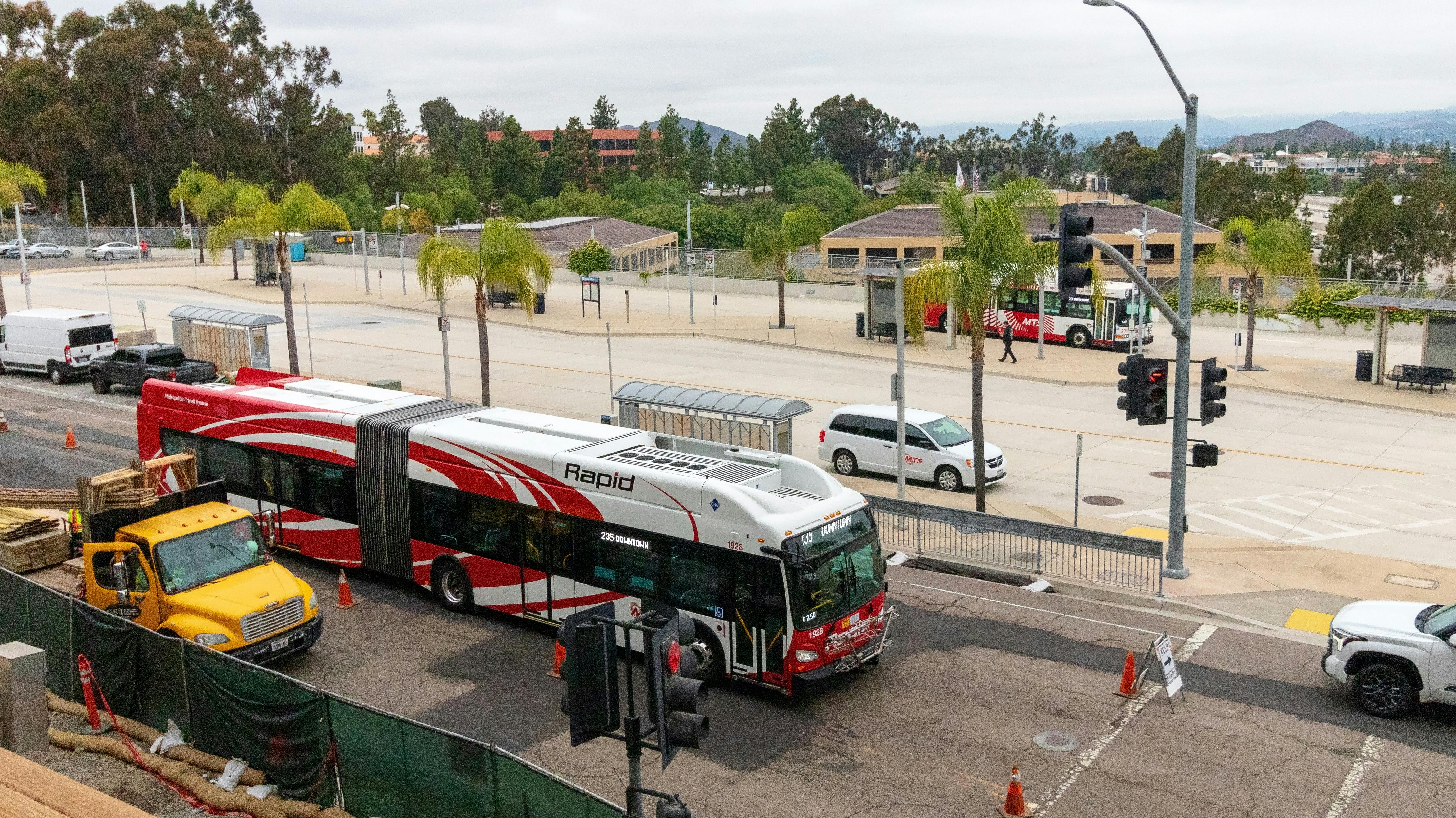 San Diego MTS makes progress on SkyLINE Apartments at Rancho Bernardo Transit Station.