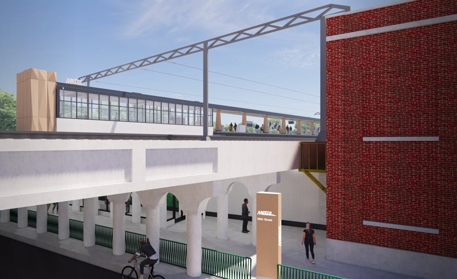 rendering of rehabilitated 95 St/CSU station