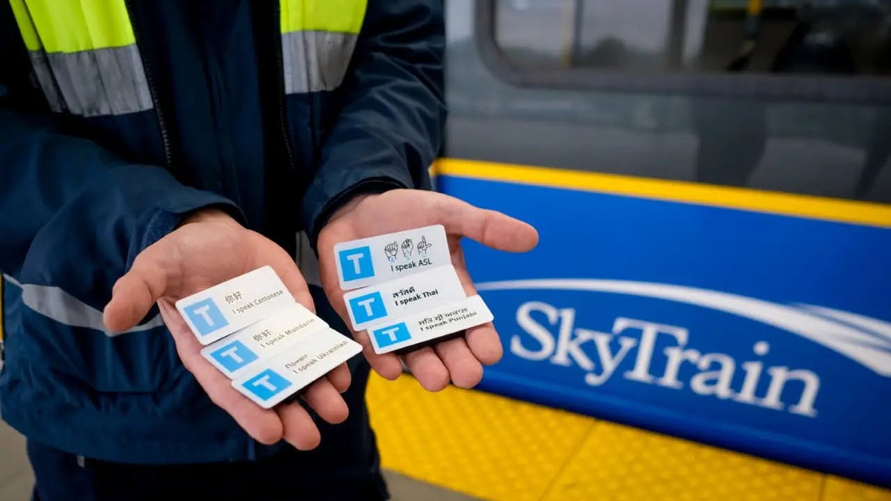 TransLink's 'hello' pins.