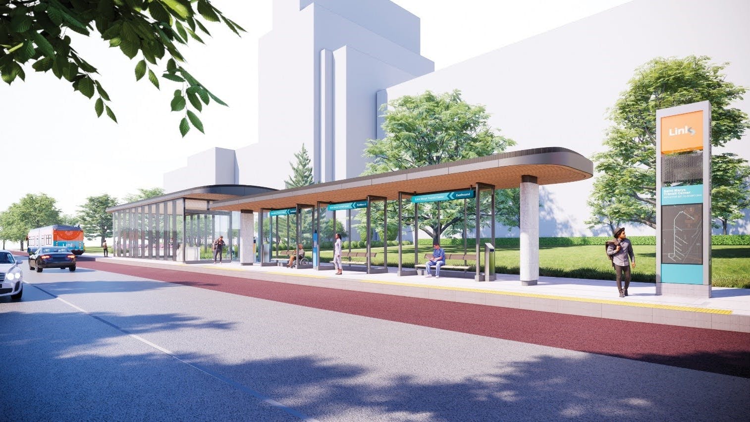 A rendering of the Link BRT project.