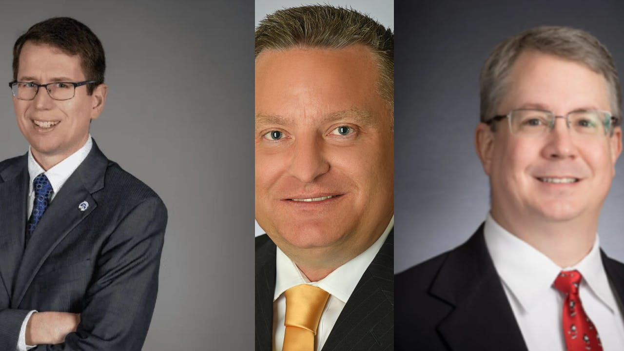 Karl Otterstrom (left), Timothy Tyran (center) and Brett Feddersen (right).