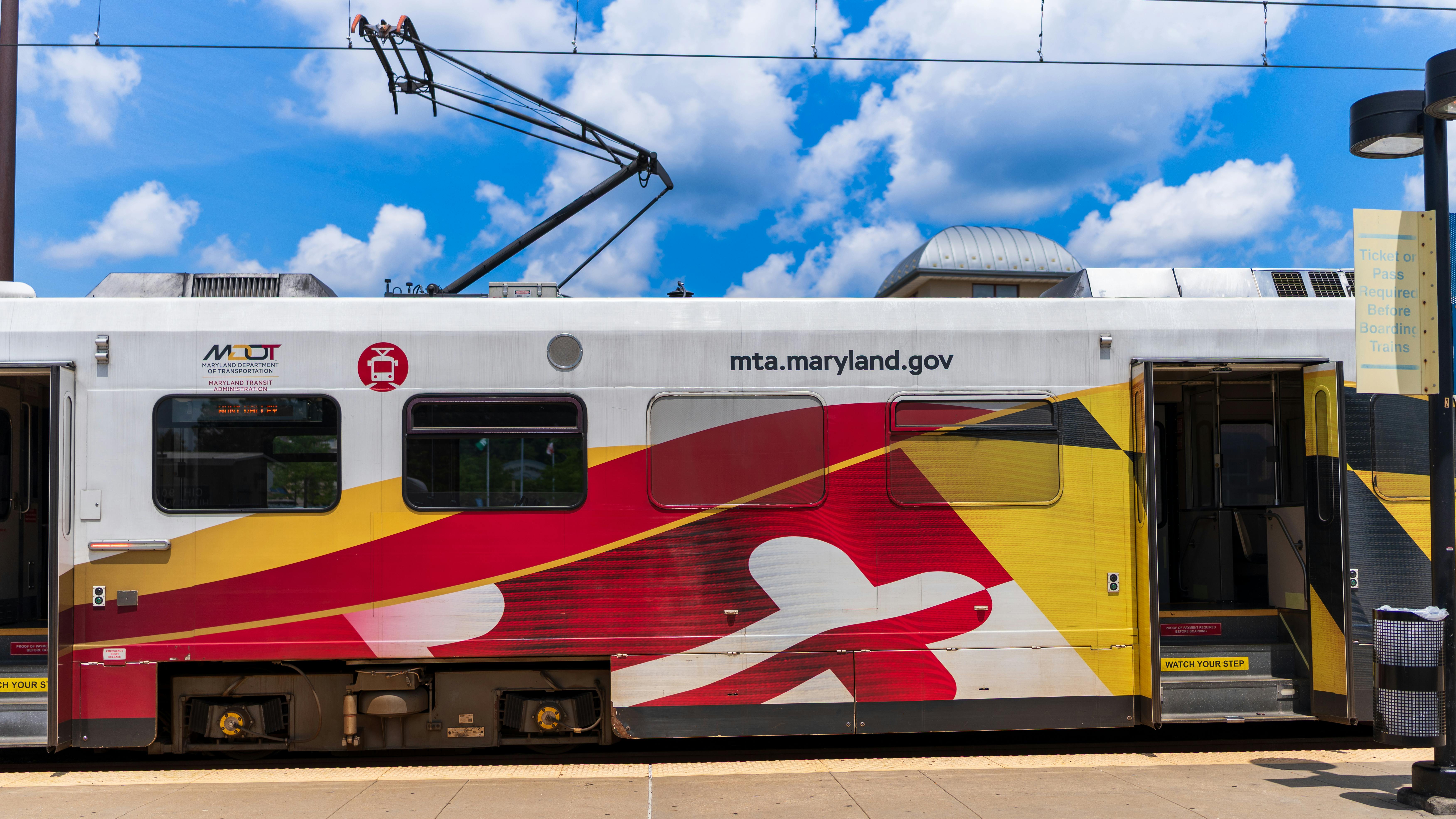 MTA light rail at a station