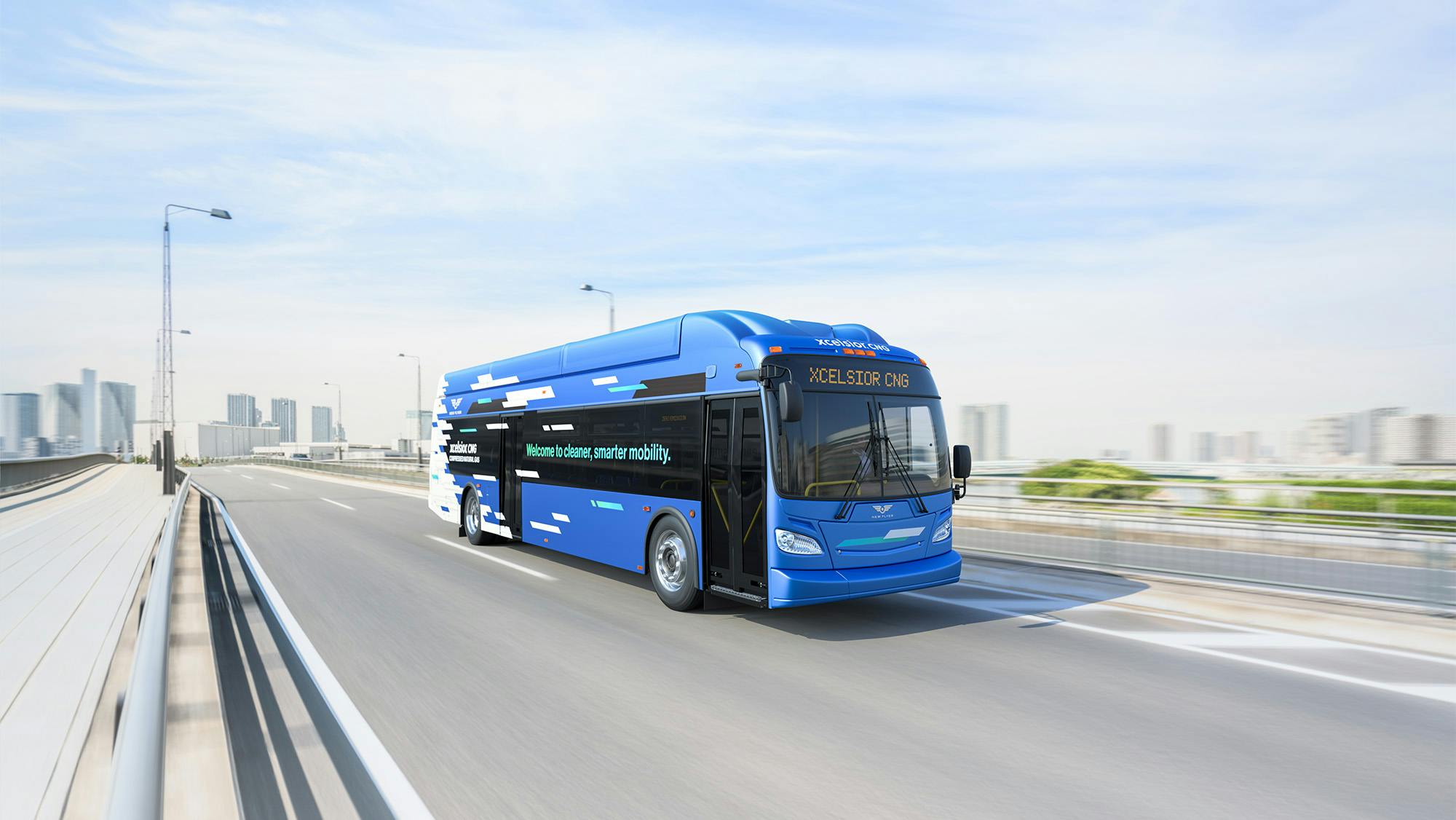 An Xcelsior CNG 40-foot transit bus.