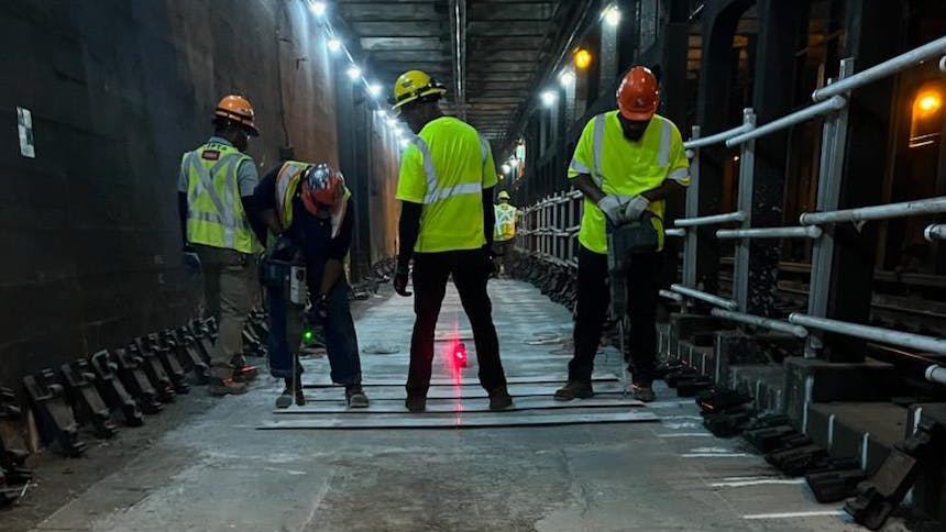 SEPTA completes critical track work on trolley tunnel under Schuylkill River.