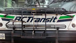 A close crop in on the front logo of a BC Transit bus. A close crop in on the front logo of a BC Transit bus.