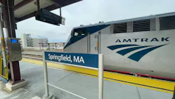 An Amtrak train at the Boston-Albany corridor. An Amtrak train at the Boston-Albany corridor.