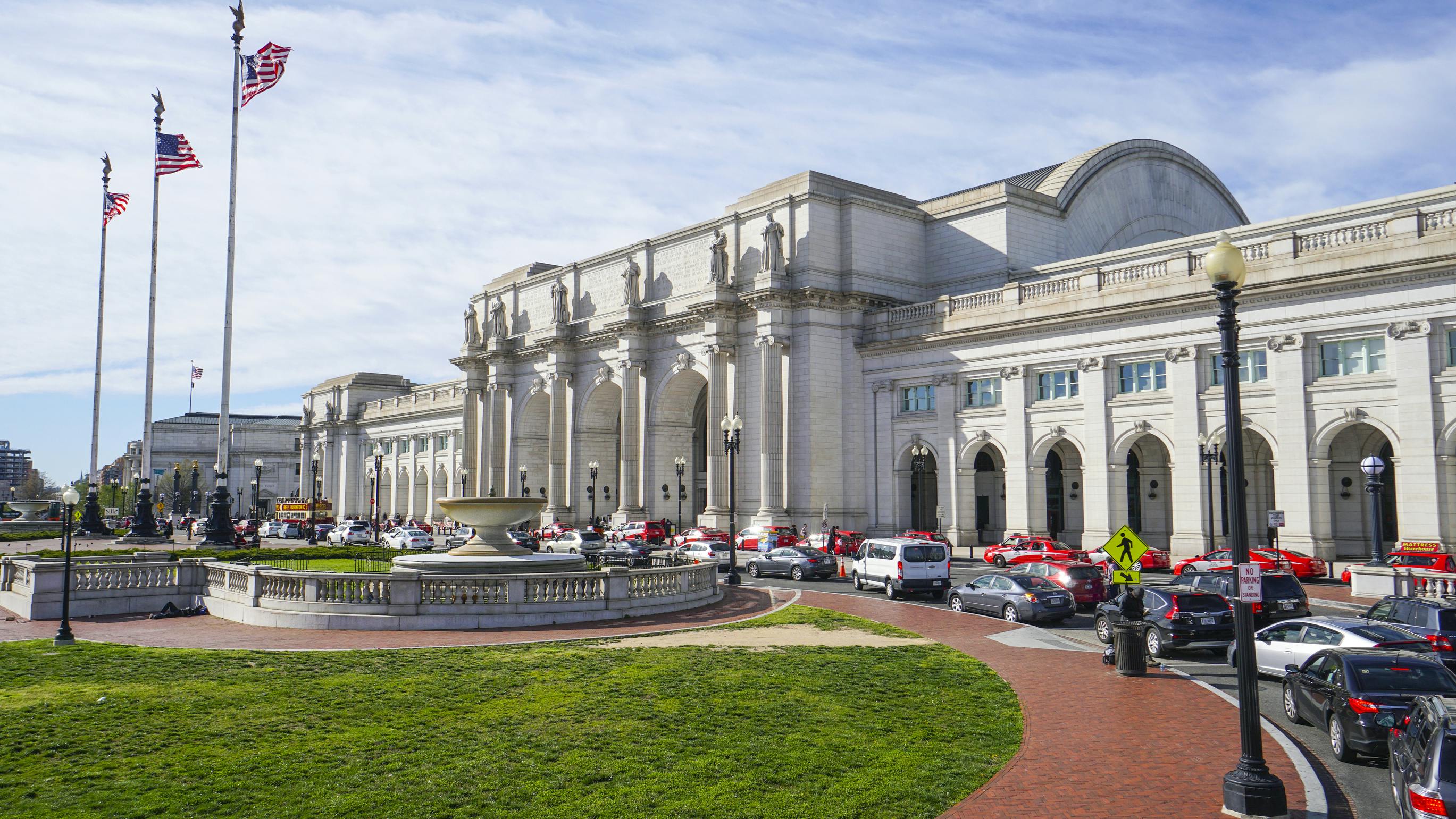 Washington Union Station on a sunny day.
