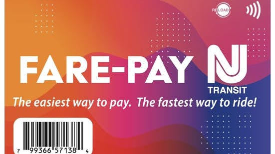 New Jersey Transit's FARE-PAY card.
