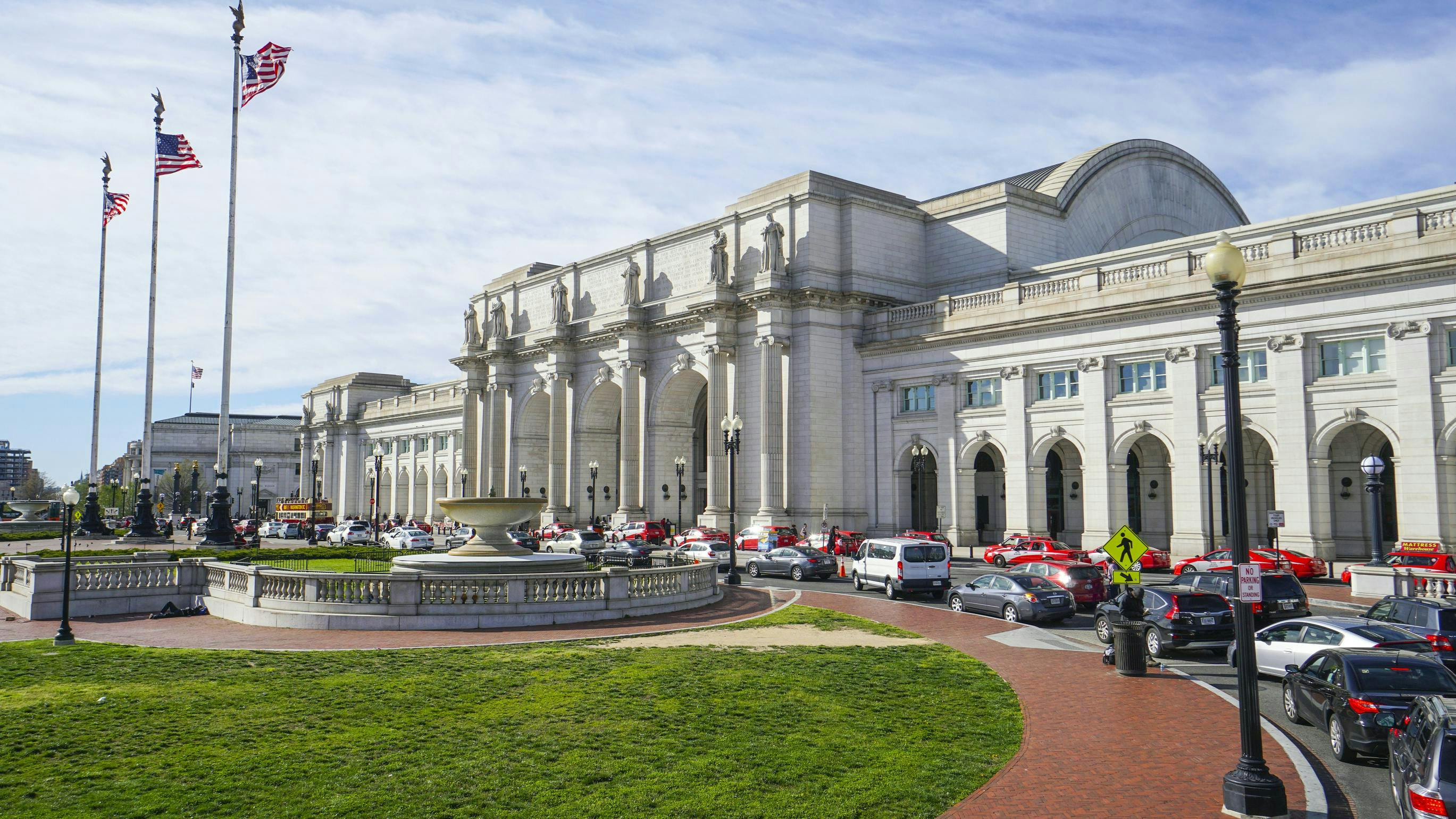 Washington Union Station on a sunny day.