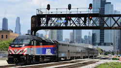 A Metra locomotive. A Metra locomotive.