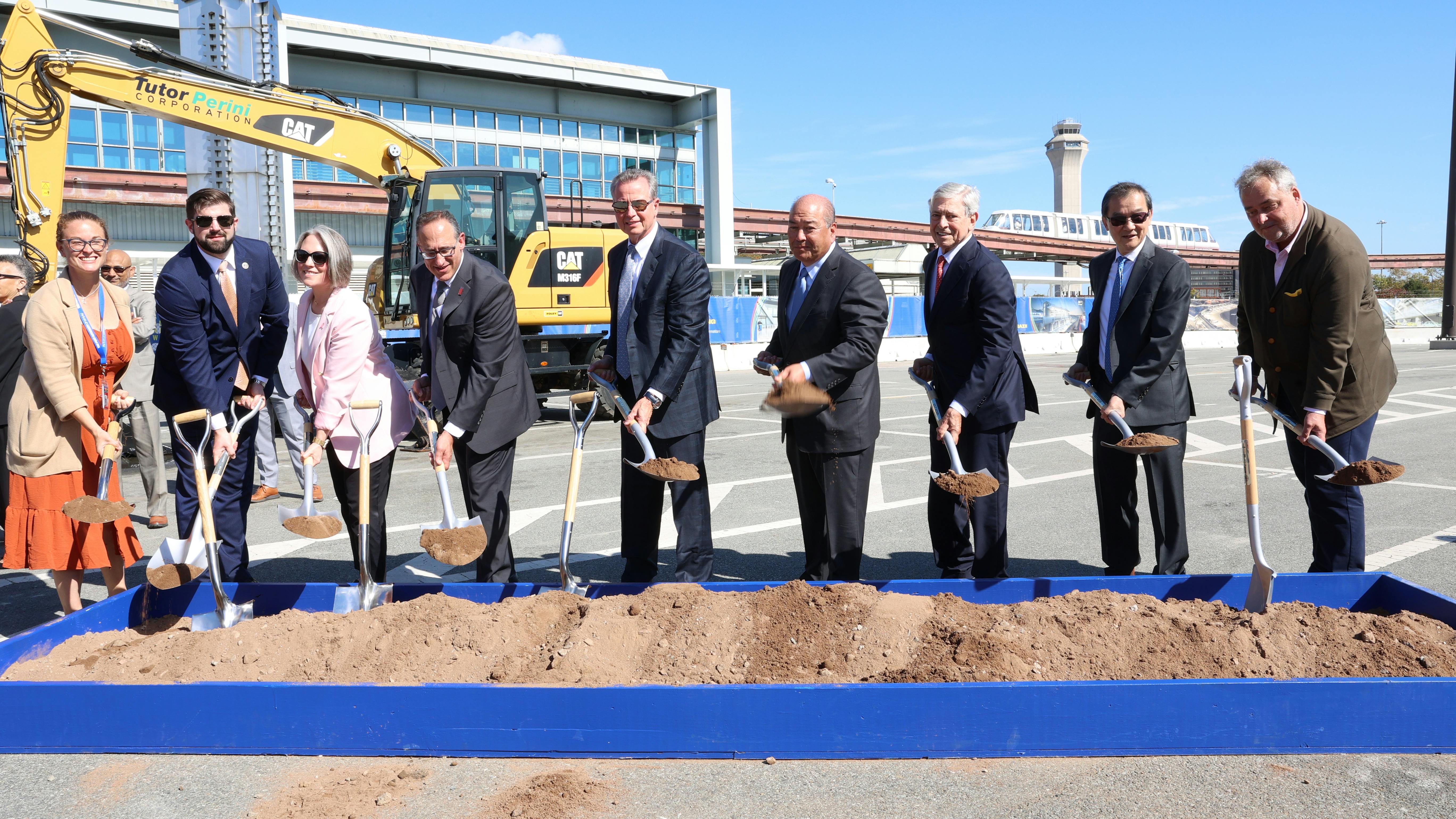 The Port Authority of New York and New Jersey broke ground on a new 2.5-mile automated people mover AirTrain Newark system at Newark Liberty International Airport.