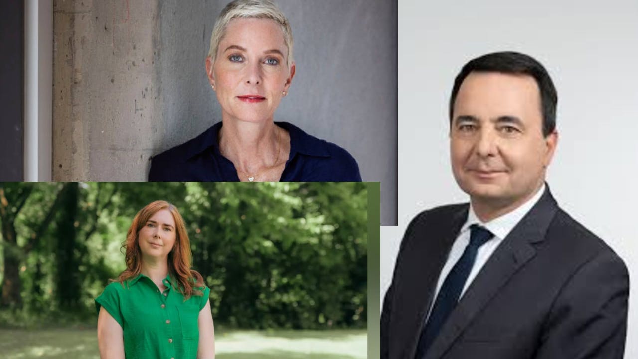 Cate Lochead (top left), Stephanie Maher (bottom left) and Martin Sion (right).