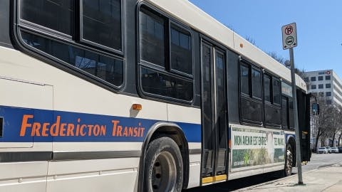 A city of Fredericton bus in 2022.