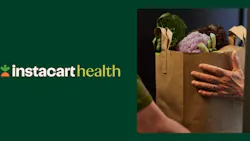 The image displays someone carrying a bag of groceries with an Instacart Health logo next to it. The image displays someone carrying a bag of groceries with an Instacart Health logo next to it.