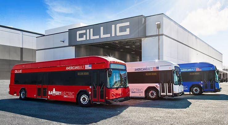 GILLIG battery-electric buses.