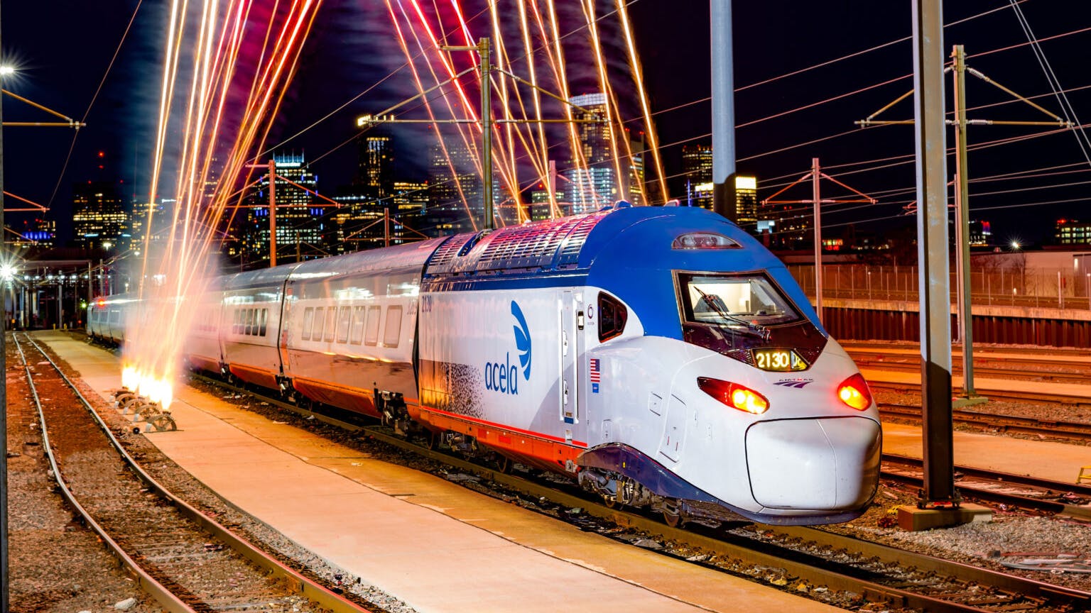 An Amtrak Acela Train.