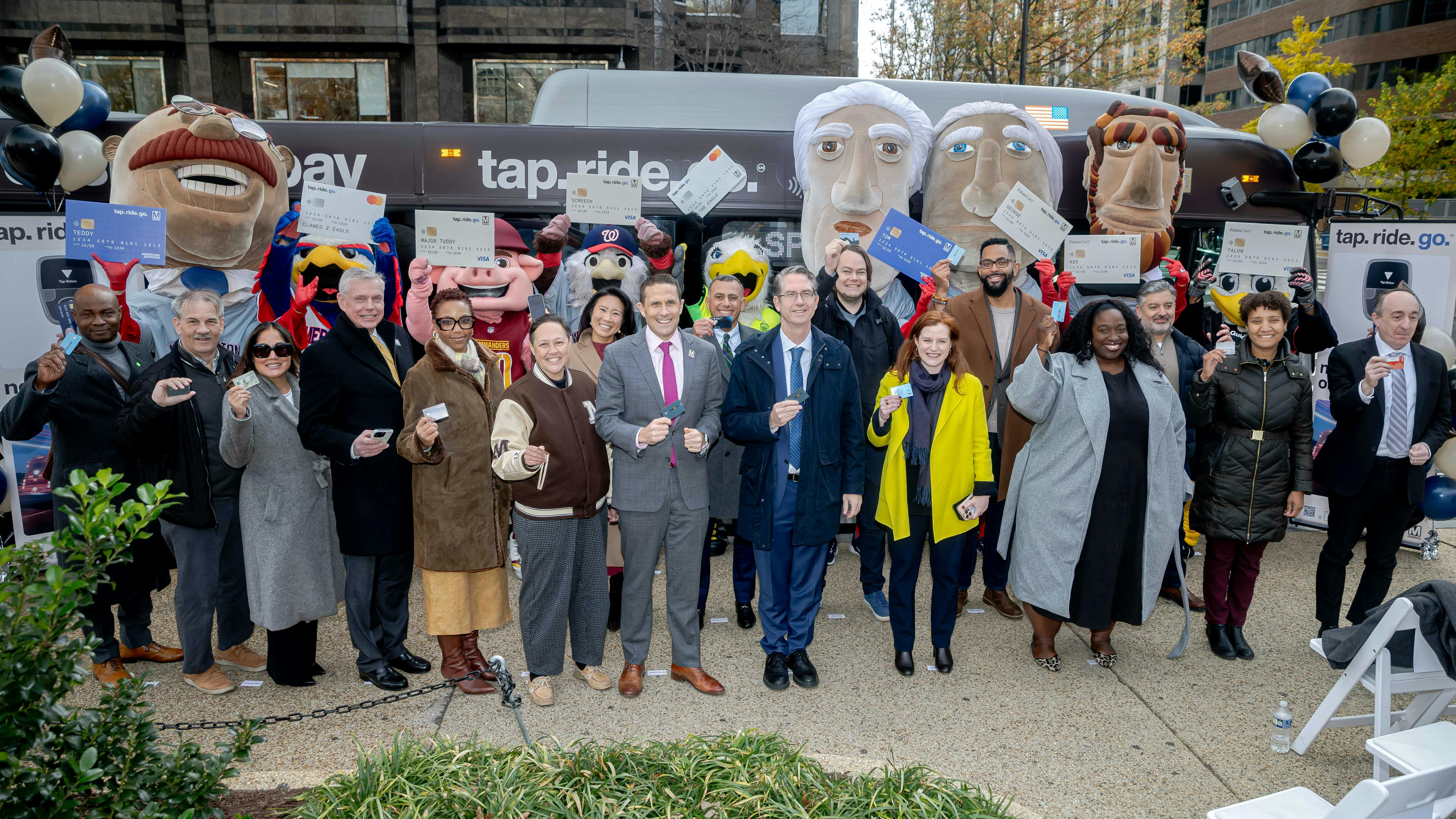 WMATA and local leaders gathered to make the first tap on a Metrobus.