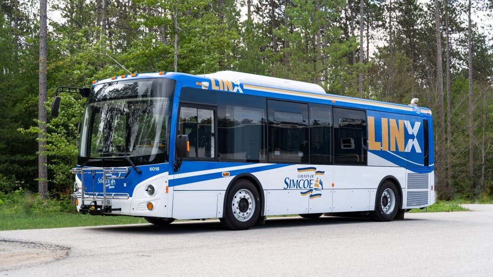A city of Simcoe LINX transit bus.