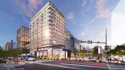 The image shows a rendering on the future, built-out transfer hub. The image shows a rendering on the future, built-out transfer hub.