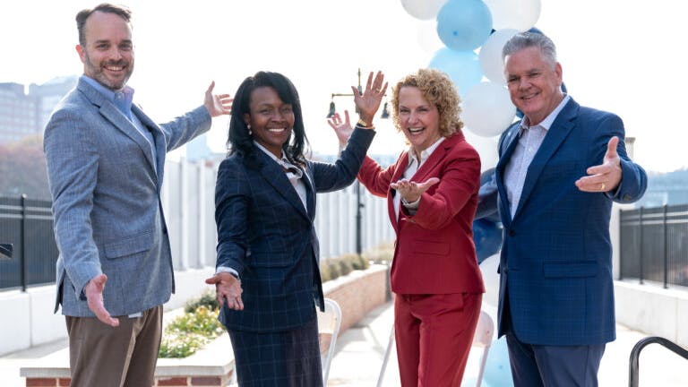 Local leaders gathered to celebrate the project.