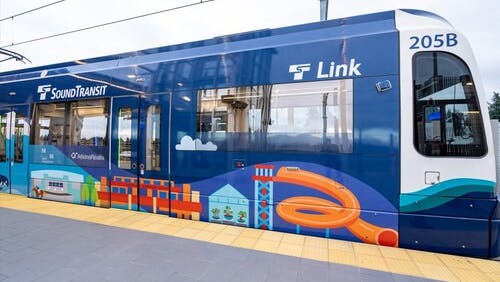 A Sound Transit Federal Way 1 Line Link Extension train.