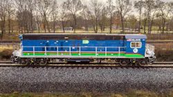 A R255 hybrid battery-diesel work locomotive. A R255 hybrid battery-diesel work locomotive.