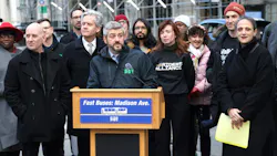 NYCDOT and city officials gather outside on Madison Ave. to launch the restart of the program. NYCDOT and city officials gather outside on Madison Ave. to launch the restart of the program.