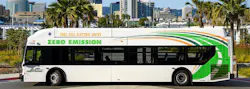 An Alameda-Contra Costa Transit District zero-emission bus. An Alameda-Contra Costa Transit District zero-emission bus.