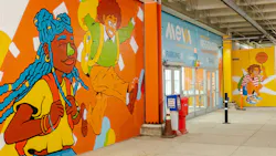 One of the murals inside the McGovern Intermodal Transportation Center. One of the murals inside the McGovern Intermodal Transportation Center.