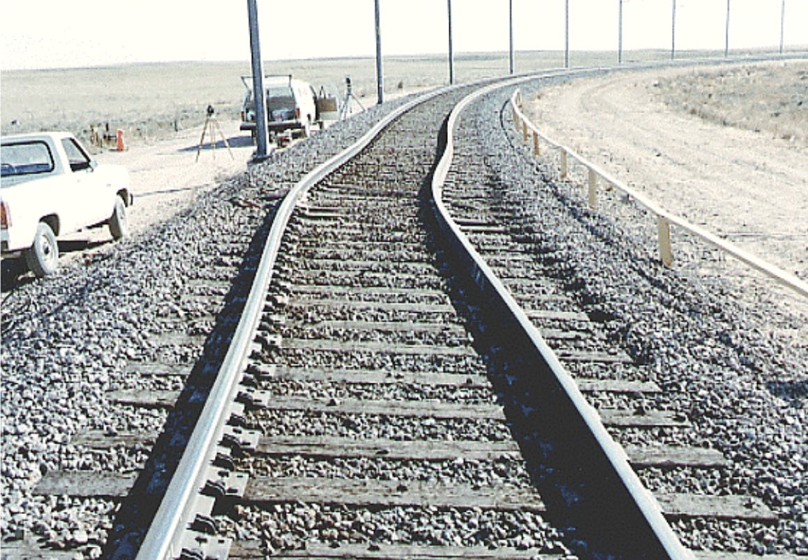 rail tracks with a buckle