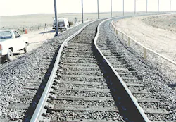 rail tracks with a buckle rail tracks with a buckle