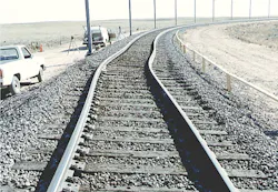 rail tracks with a buckle rail tracks with a buckle