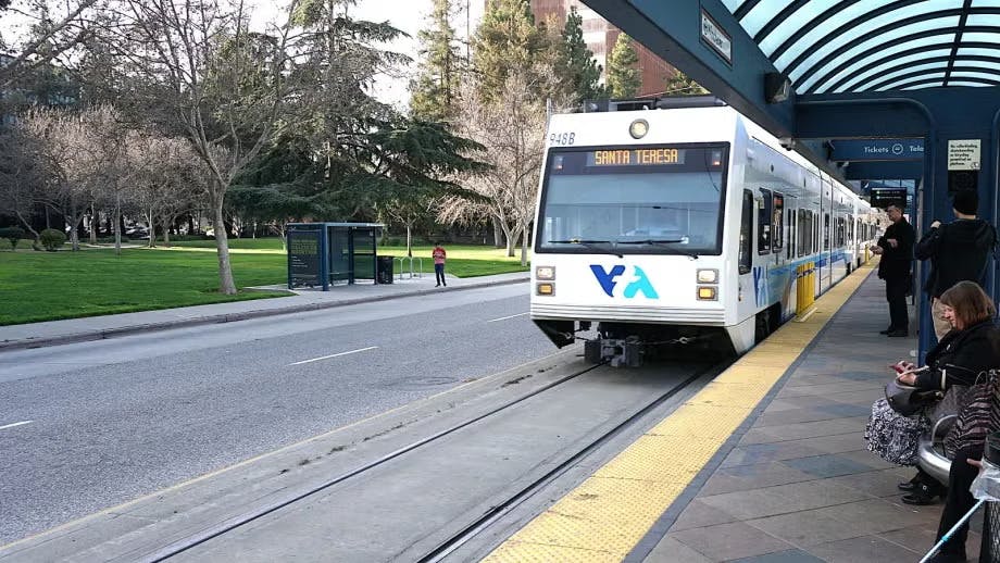 A Santa Clara Valley Transportation Authority train.