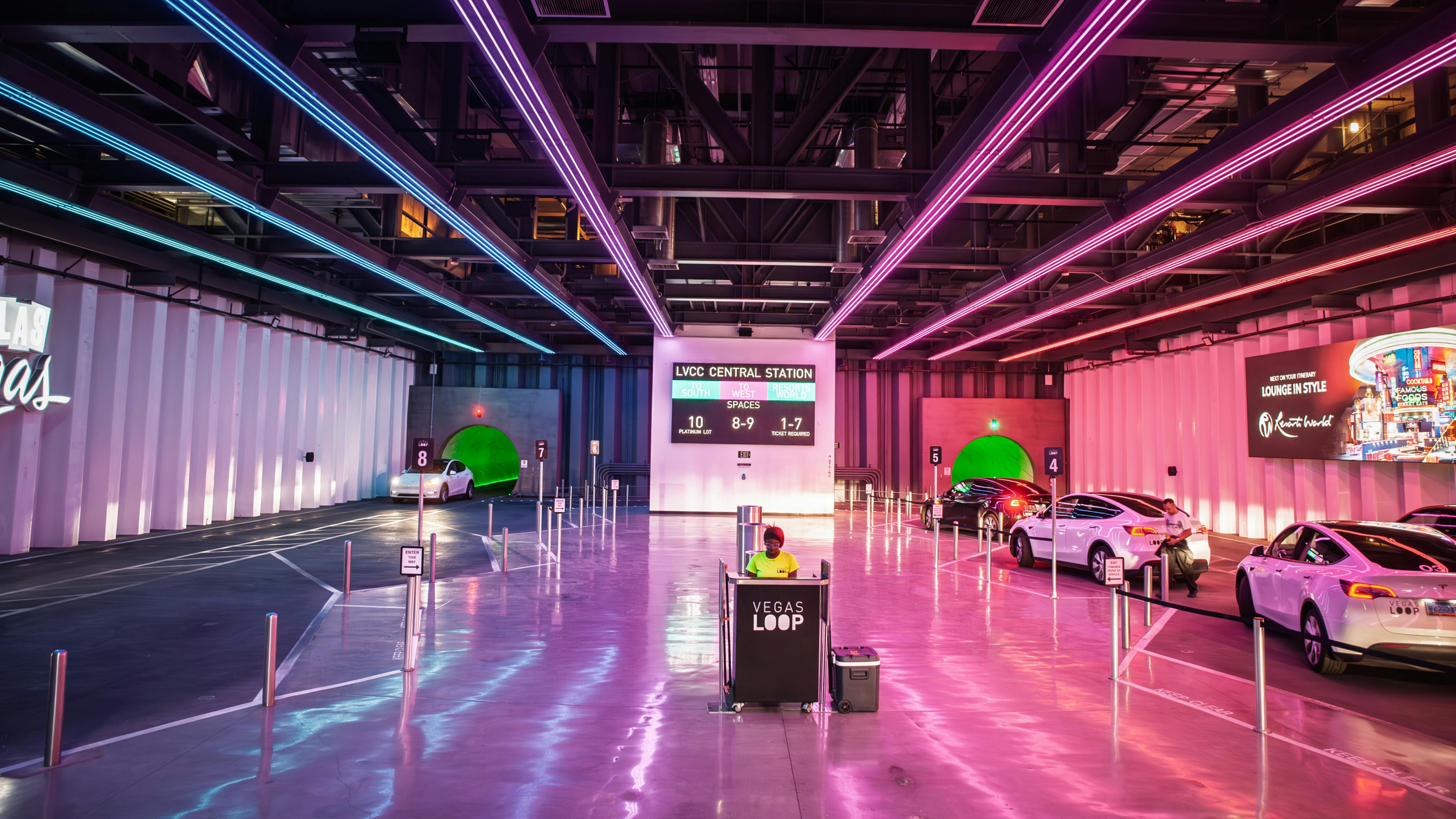 The image shows the staging area for the convention center loop.
