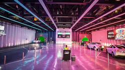 The image shows the staging area for the convention center loop. The image shows the staging area for the convention center loop.