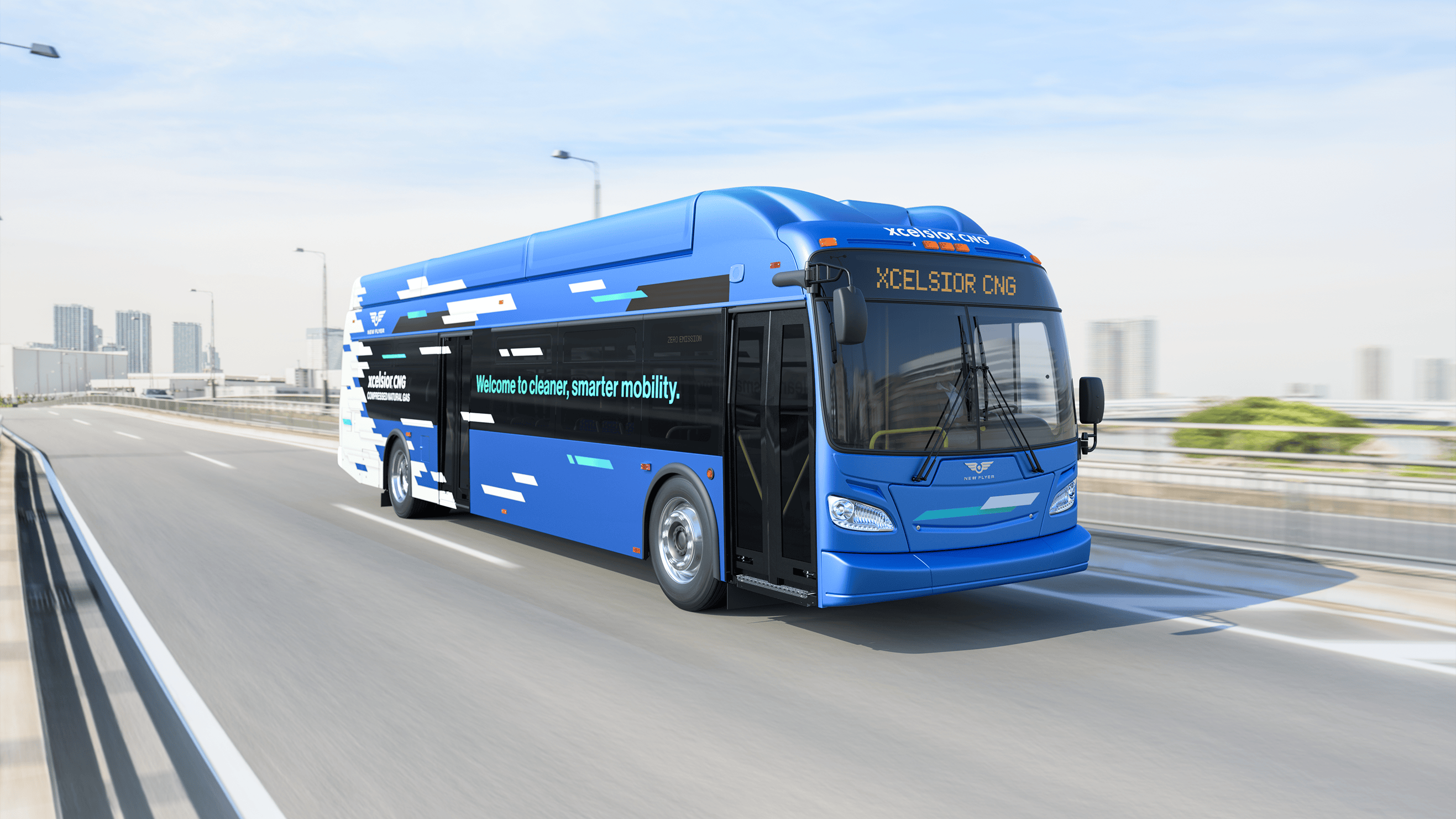 An Xcelsior&circledR; compressed natural gas bus.