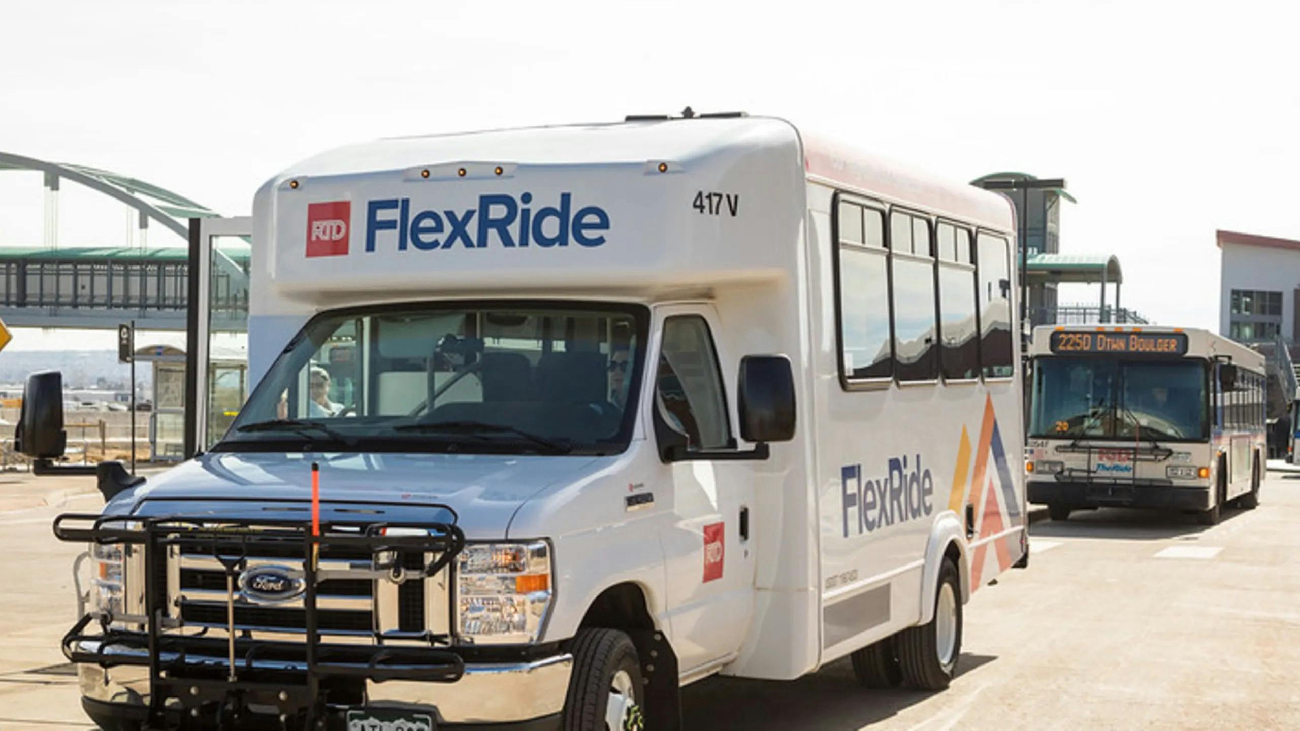 A Denver Regional Transportation District Flexride bus.