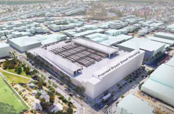 Aerial view from the northwest of the bus facility. Aerial view from the northwest of the bus facility.